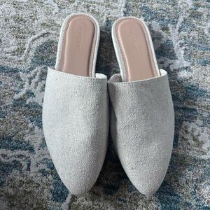 New Natural fabric neutral mules . Size 8